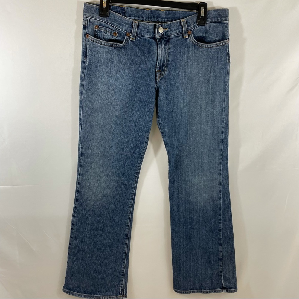 Lucky Brand Dungarees Womens Maddy Boot Cut Jeans Blue Pockets Denim 12/31